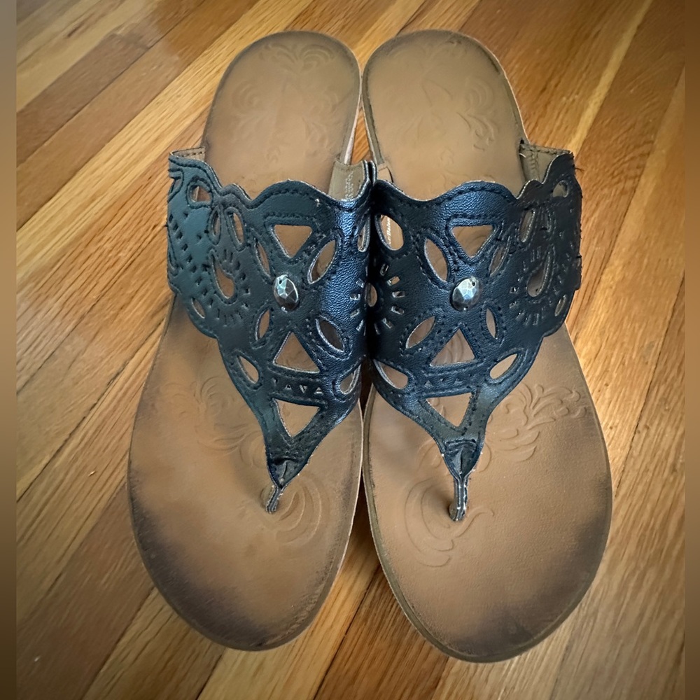 Clarks Black Women's Wedge Sandals